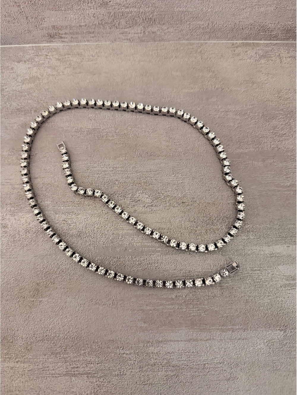 22” Silver Tone Fashion Rhinestone Tennis Chain Necklace Iced Out Hip Hop New